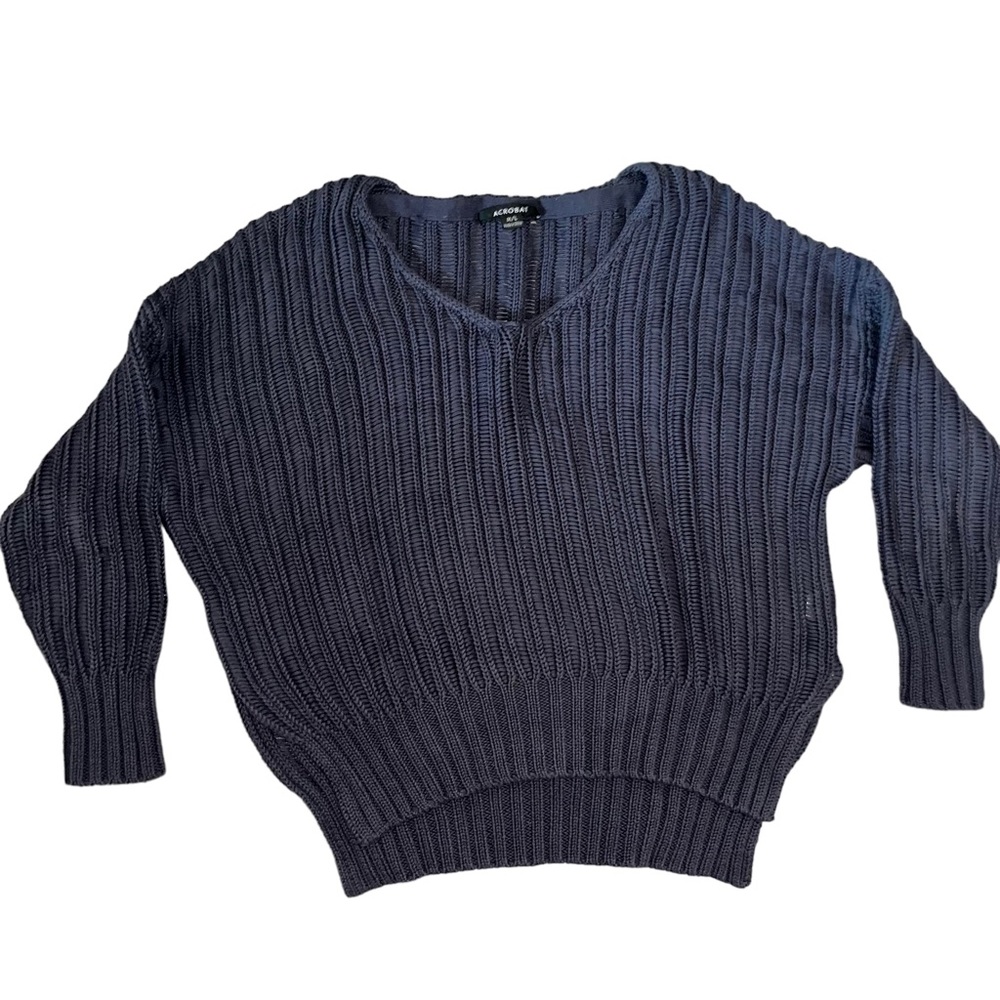 100% Cotton Acrobat crochet-knit sweater Size M/L